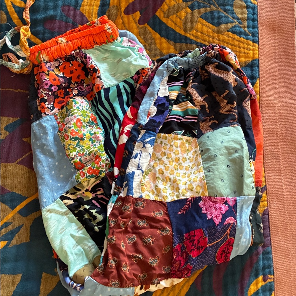 Colorful Patchwork joggers, Fits Small or Medium, NWOT - Picture 6 of 6